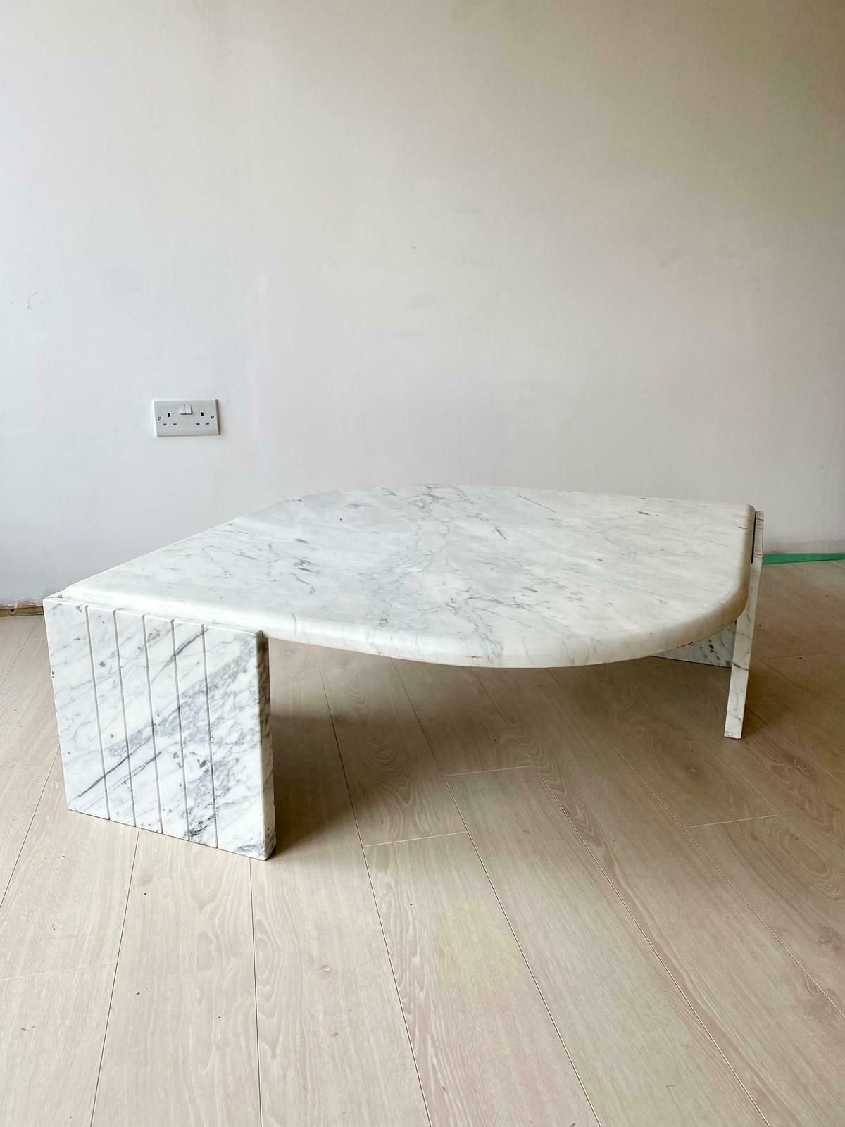 Vintage Italian Carrara Marble Coffee Table photo buy