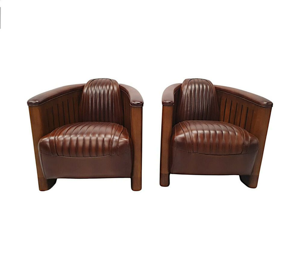 A Stunning Club Armchair In The Art Deco Style photo vintage
