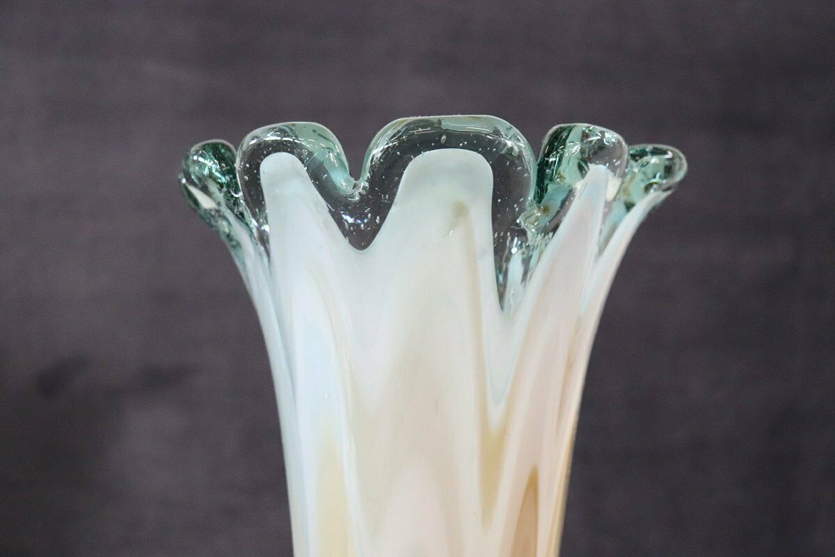 Vintage Italian Tall Vase In Murano Art Glass, 1960s photo Home Decor