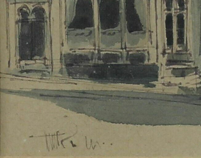Watercolour By Terence M Rudkin. Tombland, Norwich photo for sale