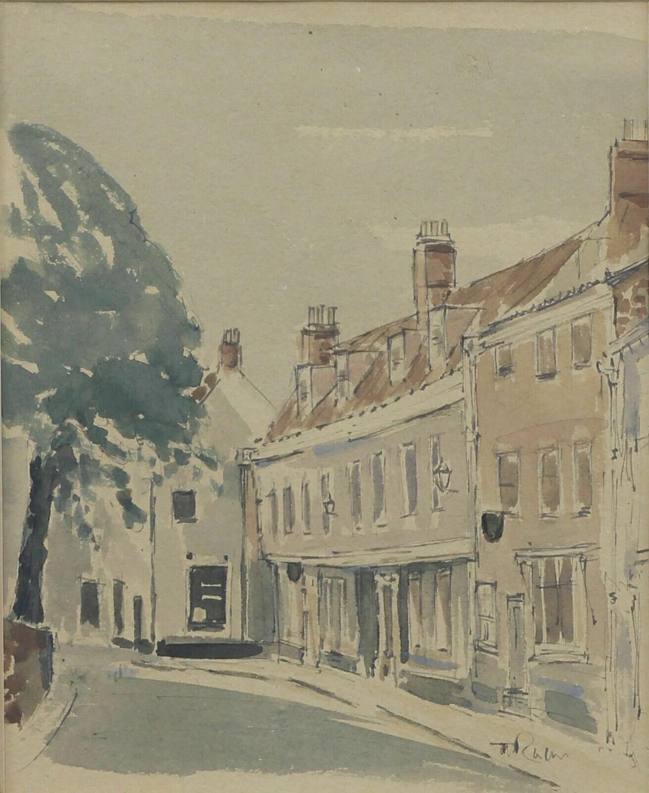 Watercolour By Terence M Rudkin. Elm Hill, Norwich photo furniture