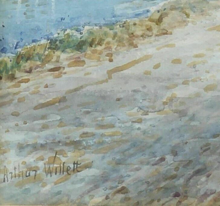 Watercolour By Arthur Willett. Church By The River photo for sale