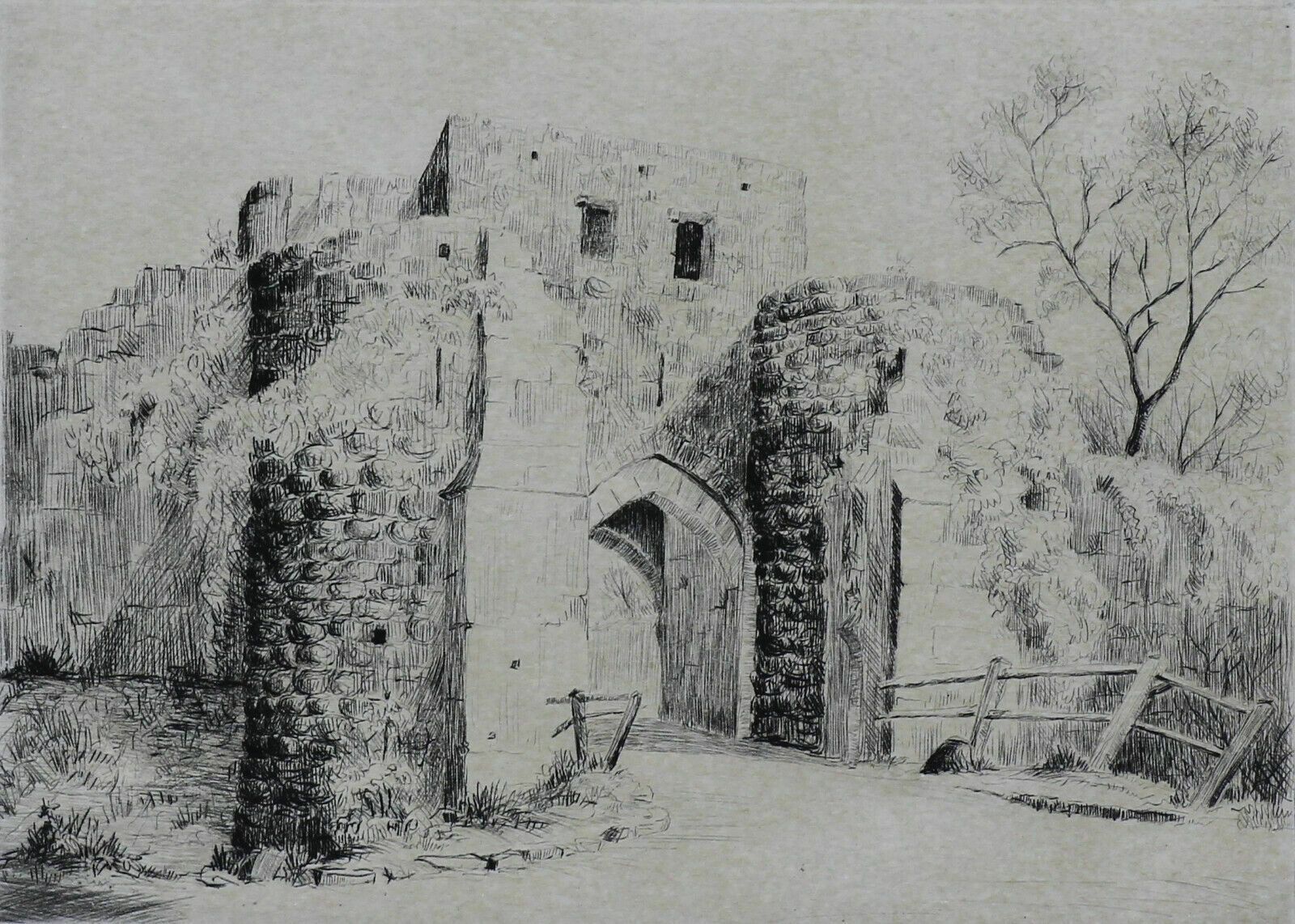 Etching Of Porte Saint Jean Provins photo furniture