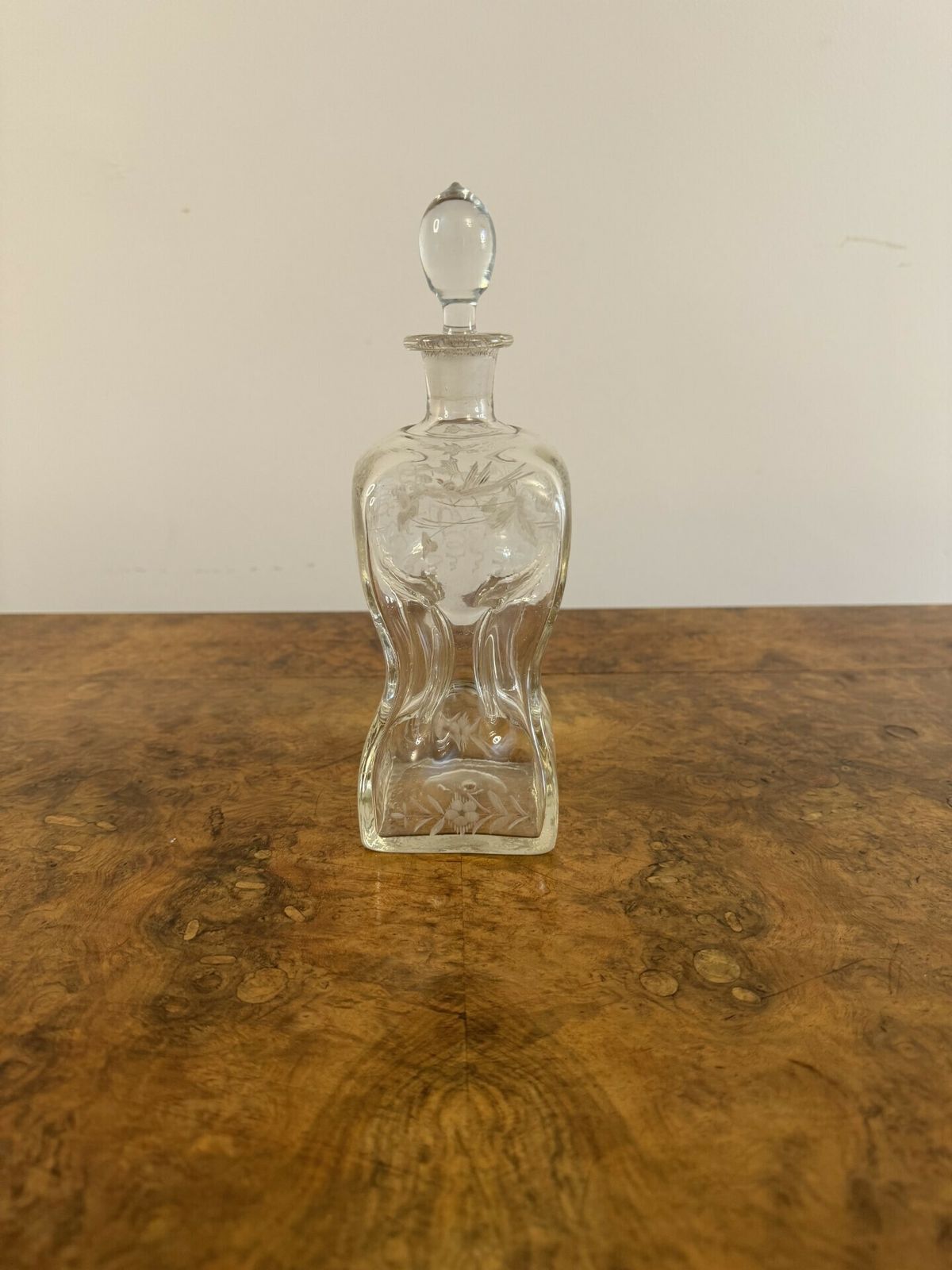 Stunning Quality Antique Hourglass Shaped Decanter photo Home Decor