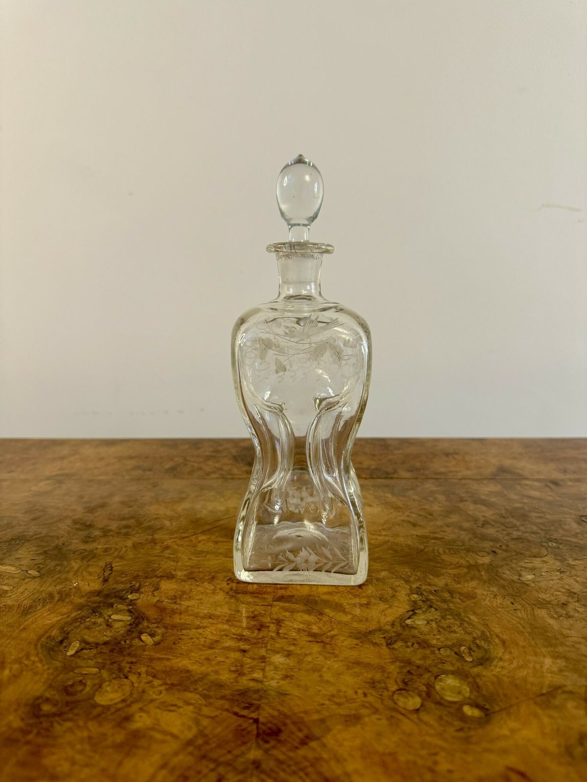 Stunning Quality Antique Hourglass Shaped Decanter photo 265.0