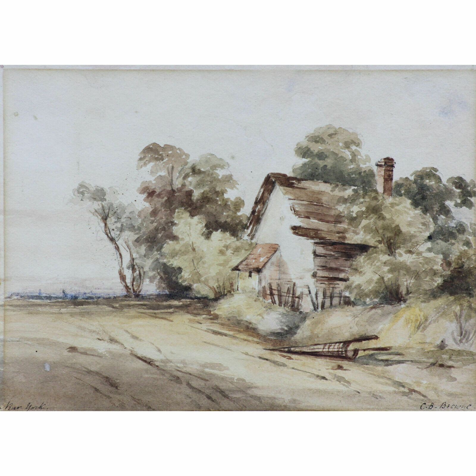 Watercolour By C B Browne. Titled "Near York"