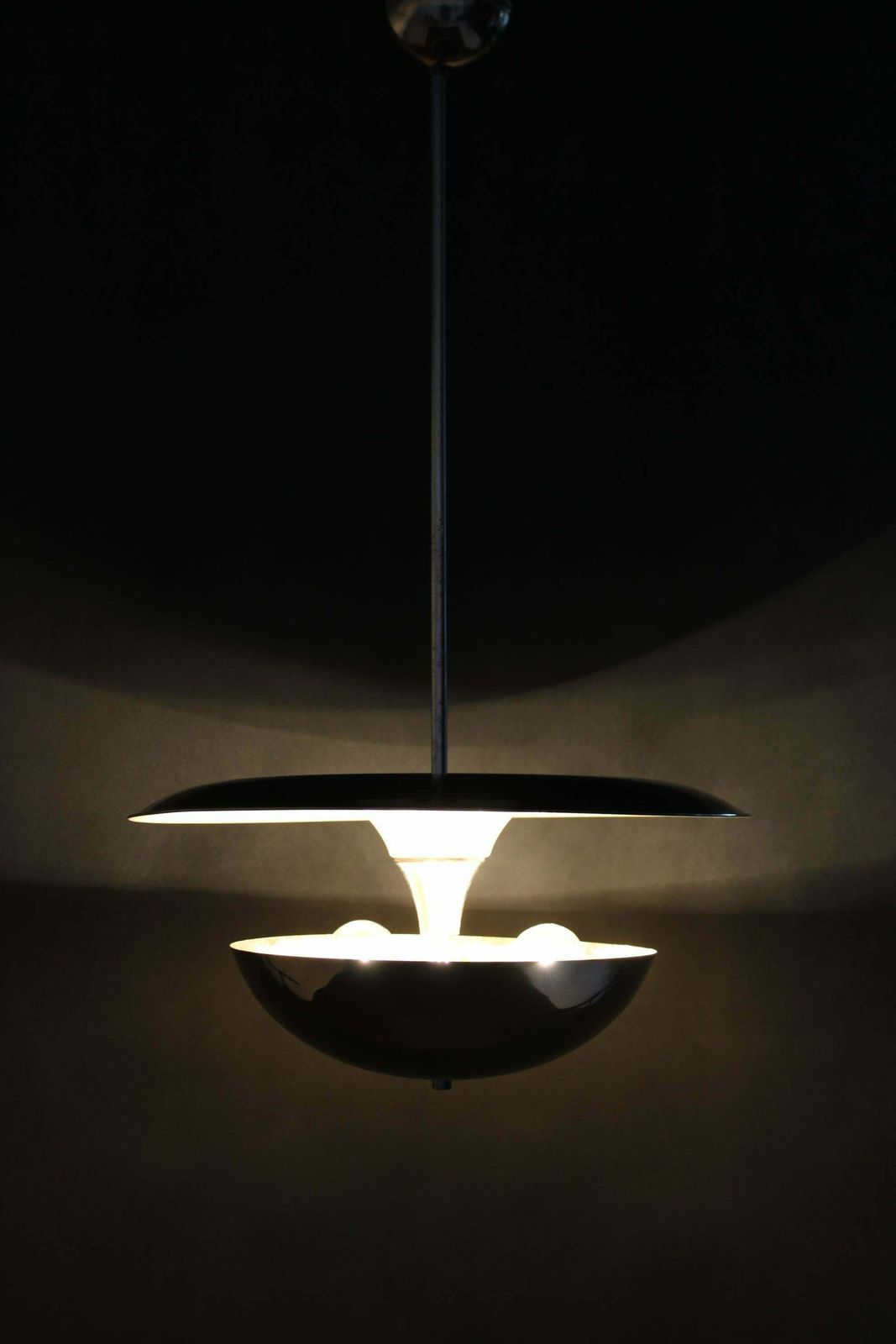 1930s Bauhaus Chrome Plated Chandelier By Anyz, Czechoslovakia photo vinterior
