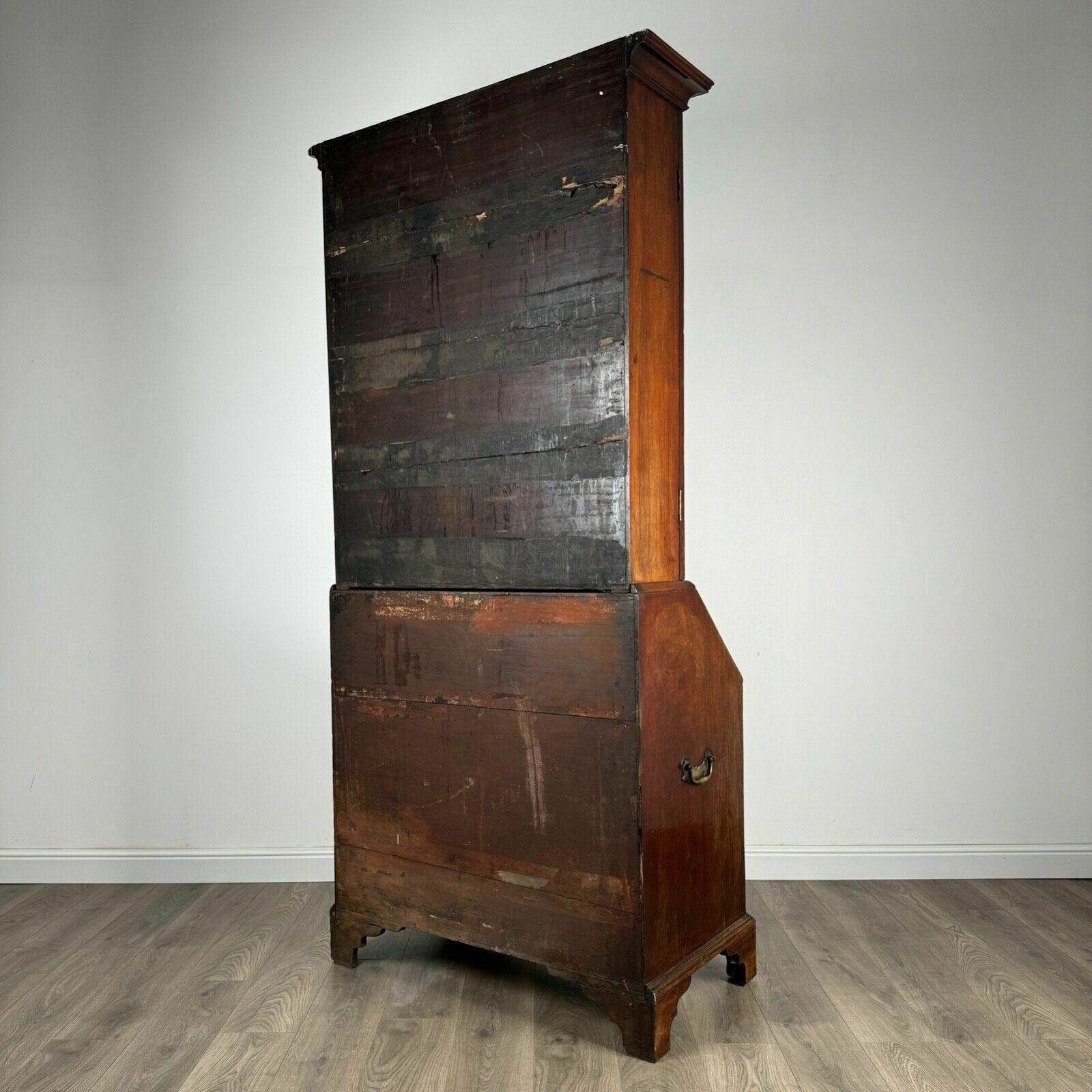 Antique 18th Century Fine Quality Bureau Bookcase In Mahogany photo vintage