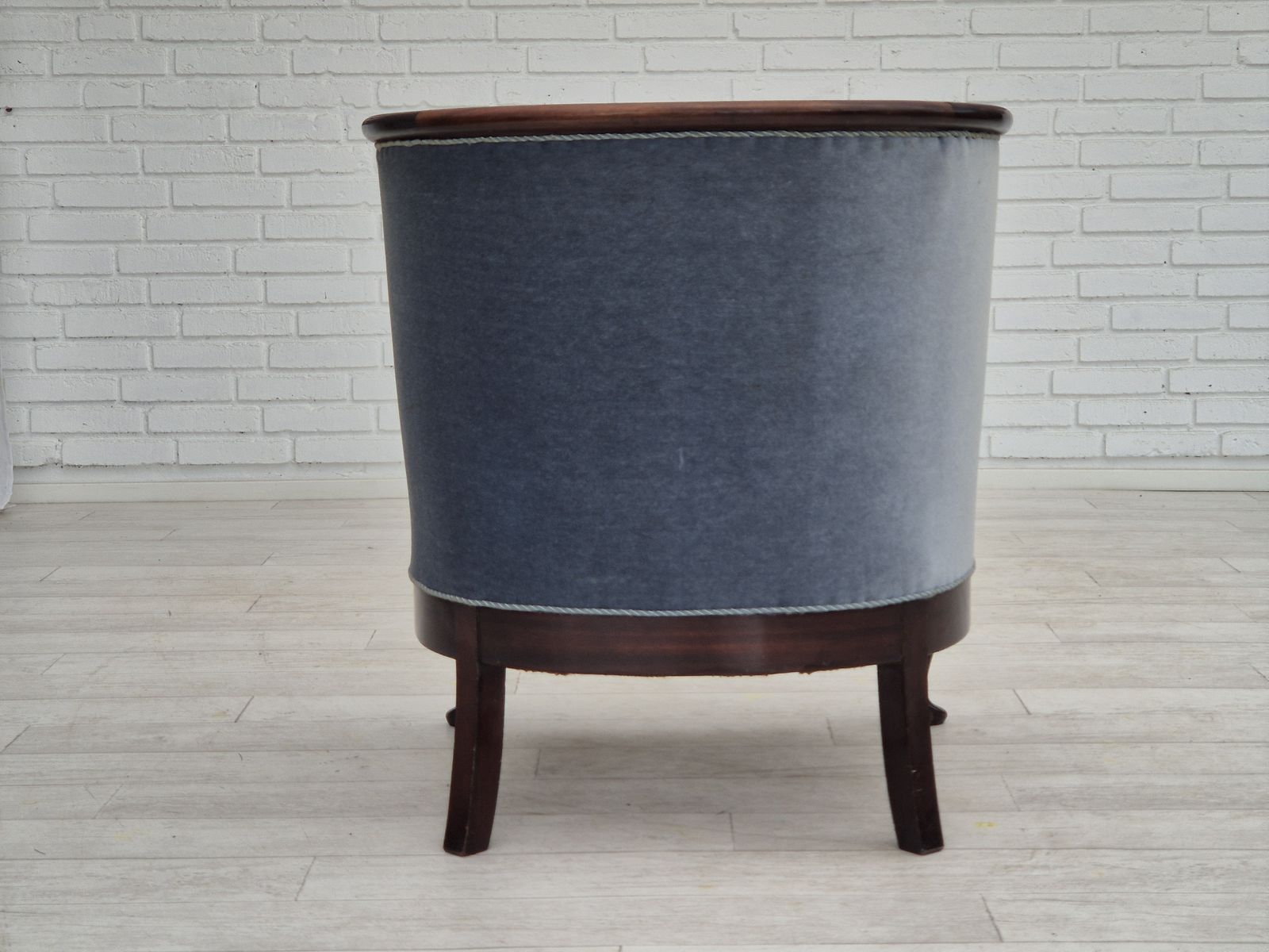 1950s, Danish Lounge Chair, Original Condition, Light Blue Furniture Velour. photo buy