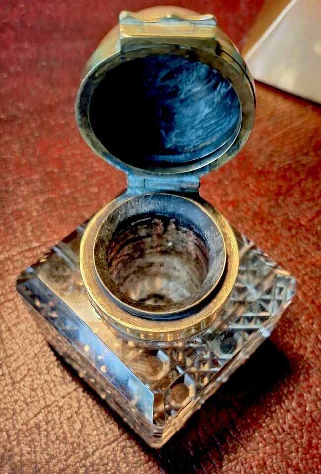 Victorian Patented Partners Copper & Glass Inkwell By Betjemann & Sons photo furniture