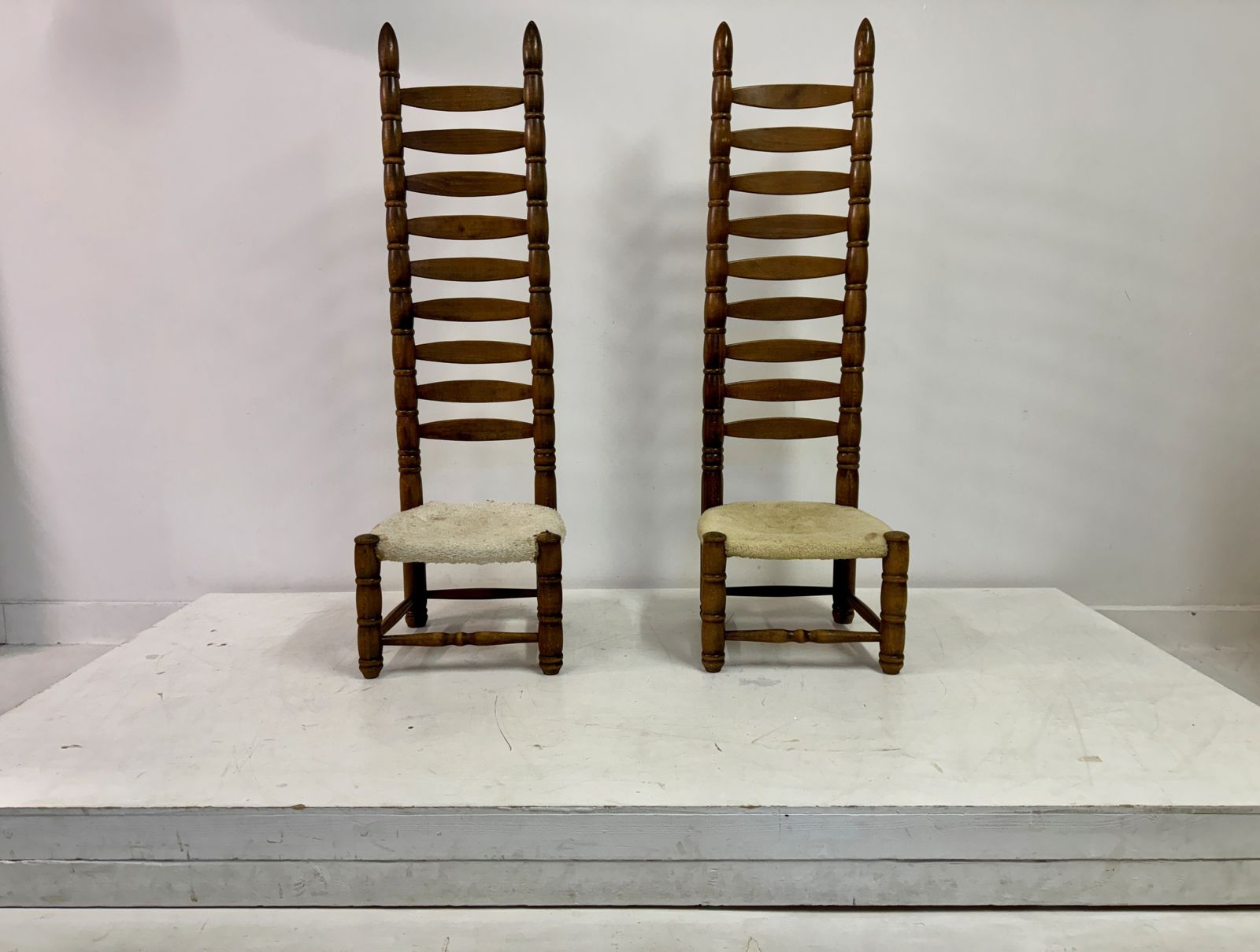 Pair Of 1960s Tall Ladderback Chairs photo vinterior