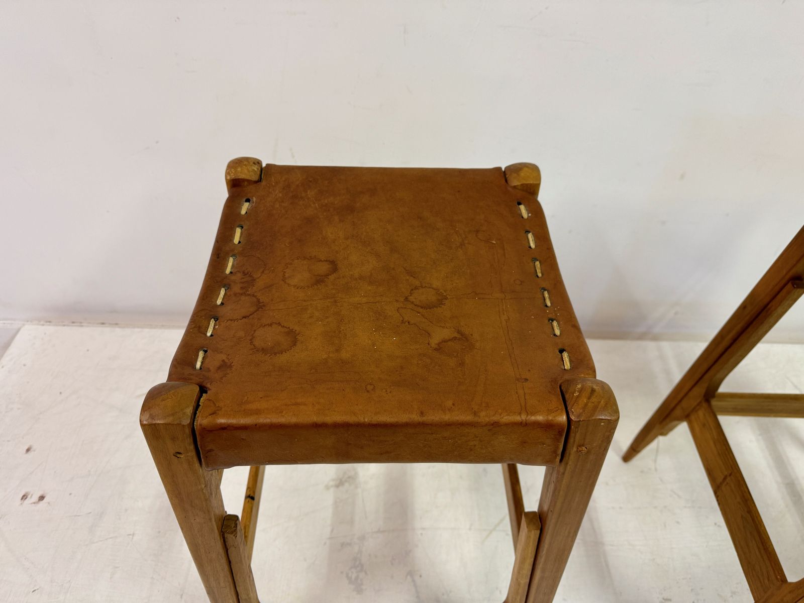 photo vinterior Part Of Mid Century Wood High Stools By Werner Biermann For Arte Sano