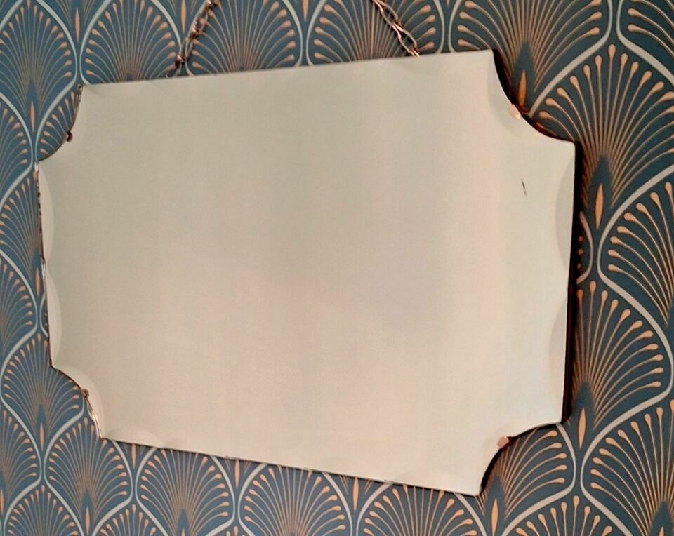 Art Deco Original Deep Bevelled Edge Frameless Wall Mirror photo buy