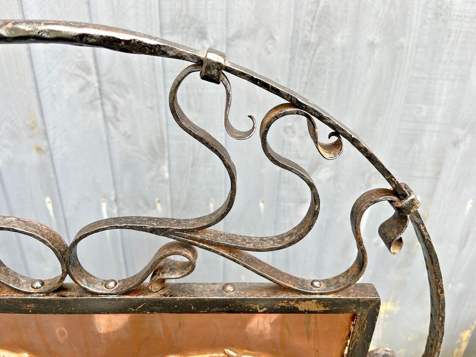 Antique Arts & Crafts Aesthetic Movement Copper & Wrought Iron Fire Guard Screen photo buy