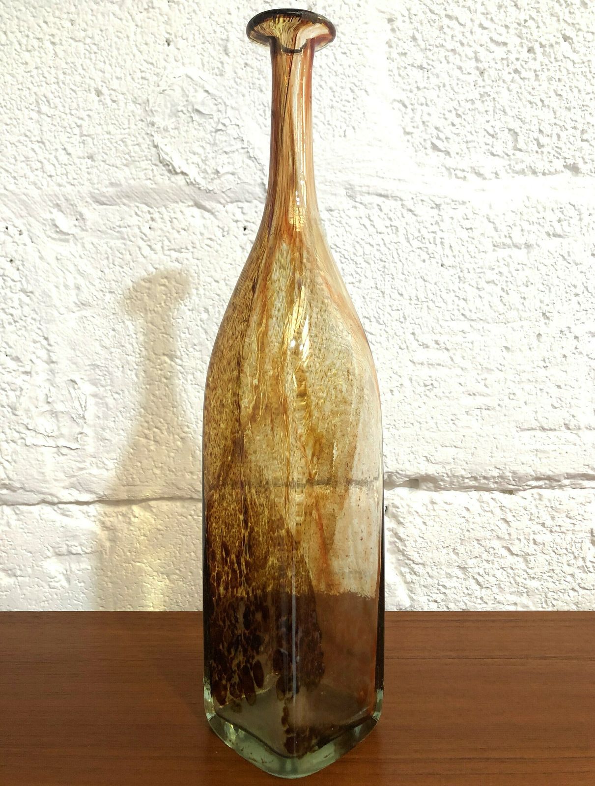 Beautiful Maltese Attenuated Art Glass Bottle Vase Michael Harris 1970's Mdina photo 50.0