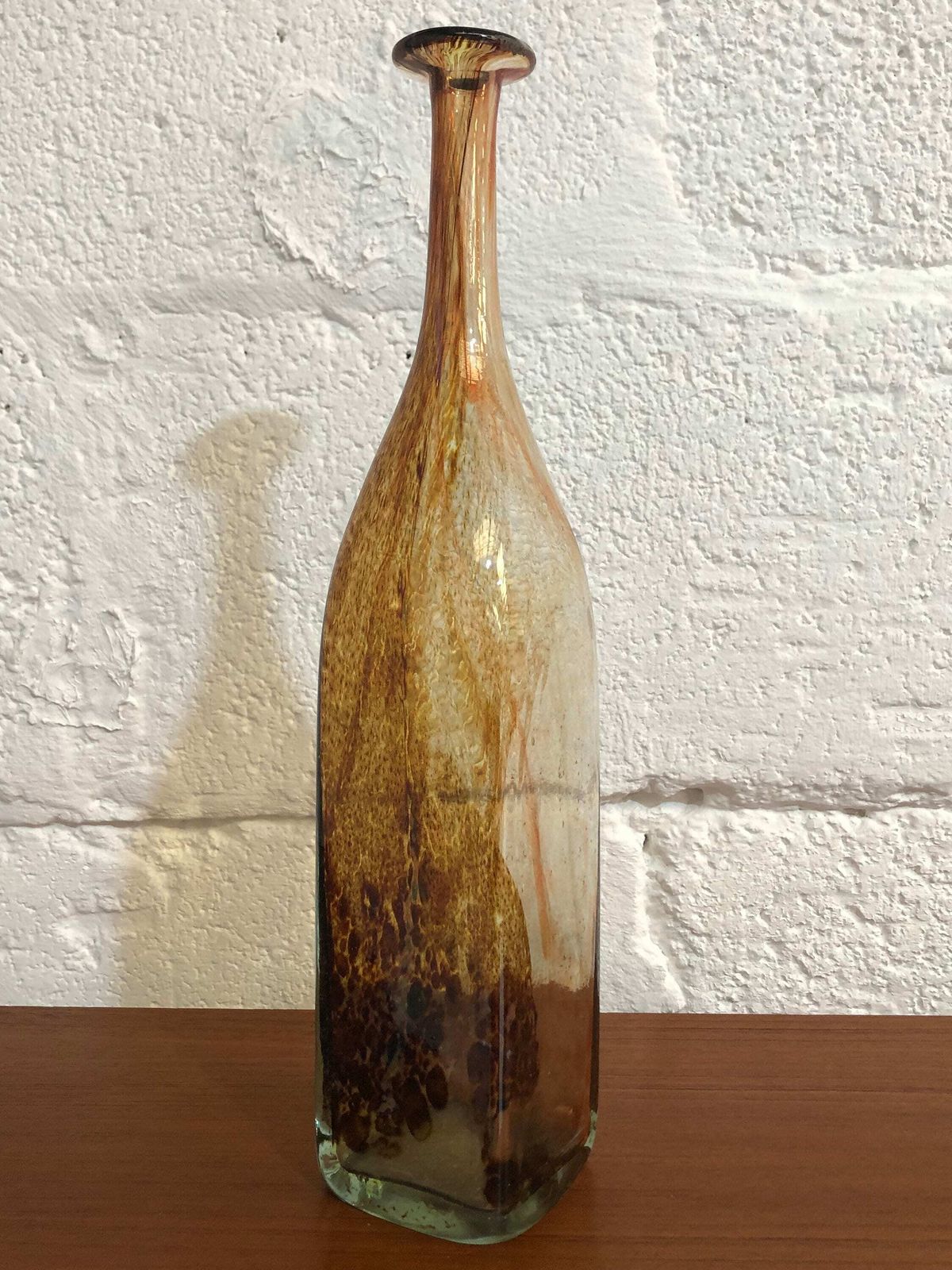 Beautiful Maltese Attenuated Art Glass Bottle Vase Michael Harris 1970's Mdina photo vinterior