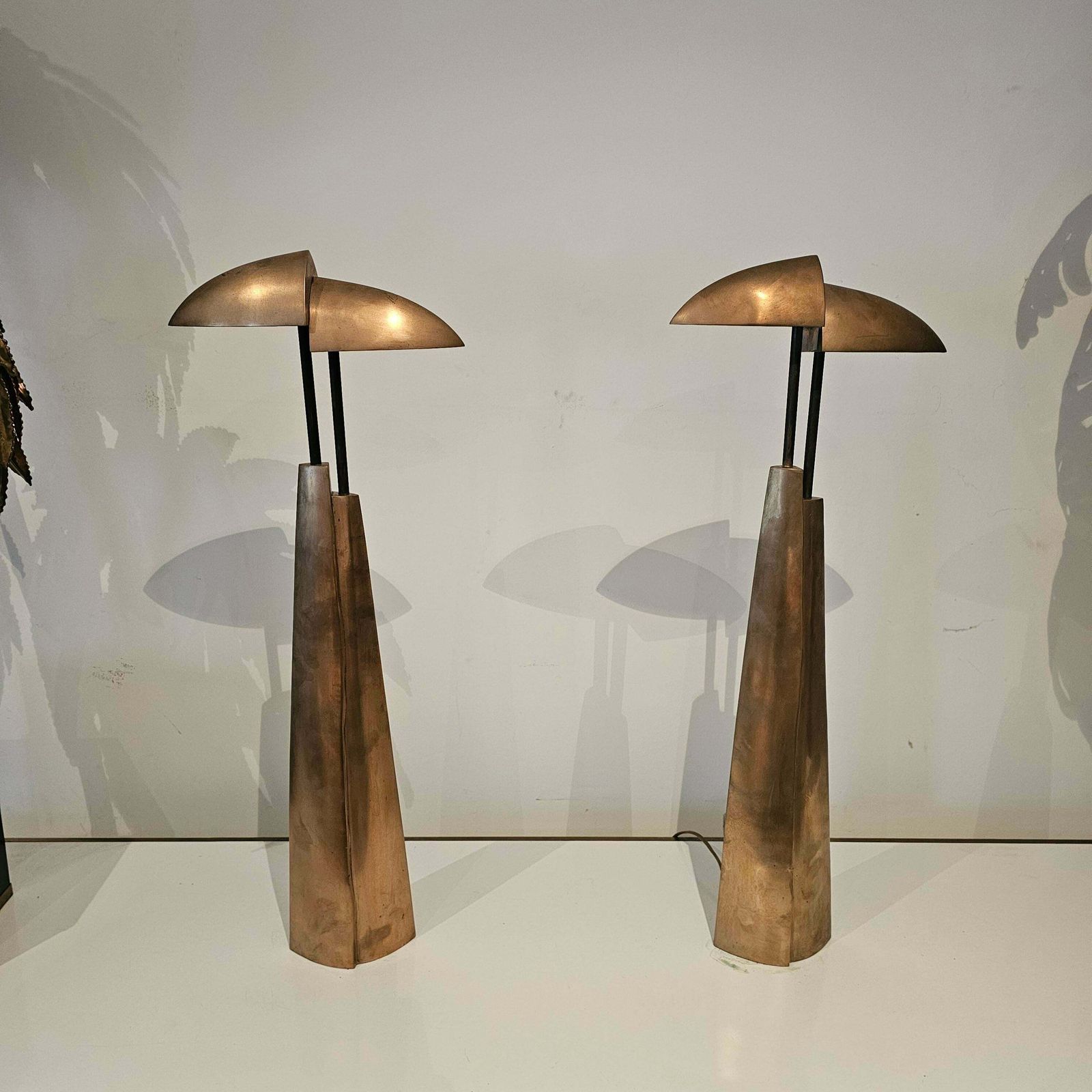 Large Brass "Ara" Table Lamps By Mies & Van Gessel, The Netherlands 1990s £10,100.36per Set photo for sale