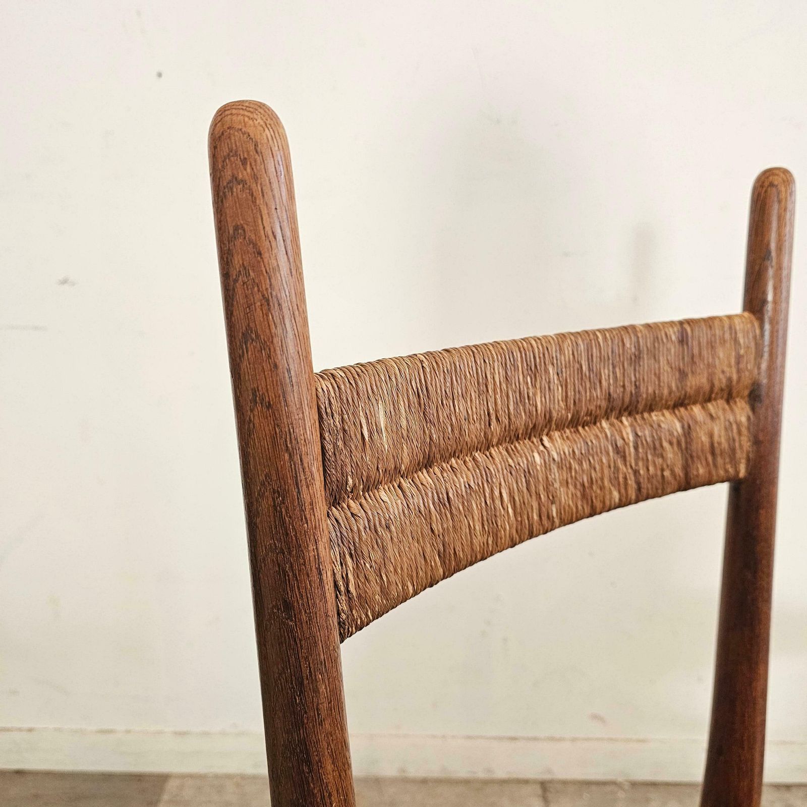 Set Of 6 French Chairs In Teak And Straw Woven Seatings photo vinterior