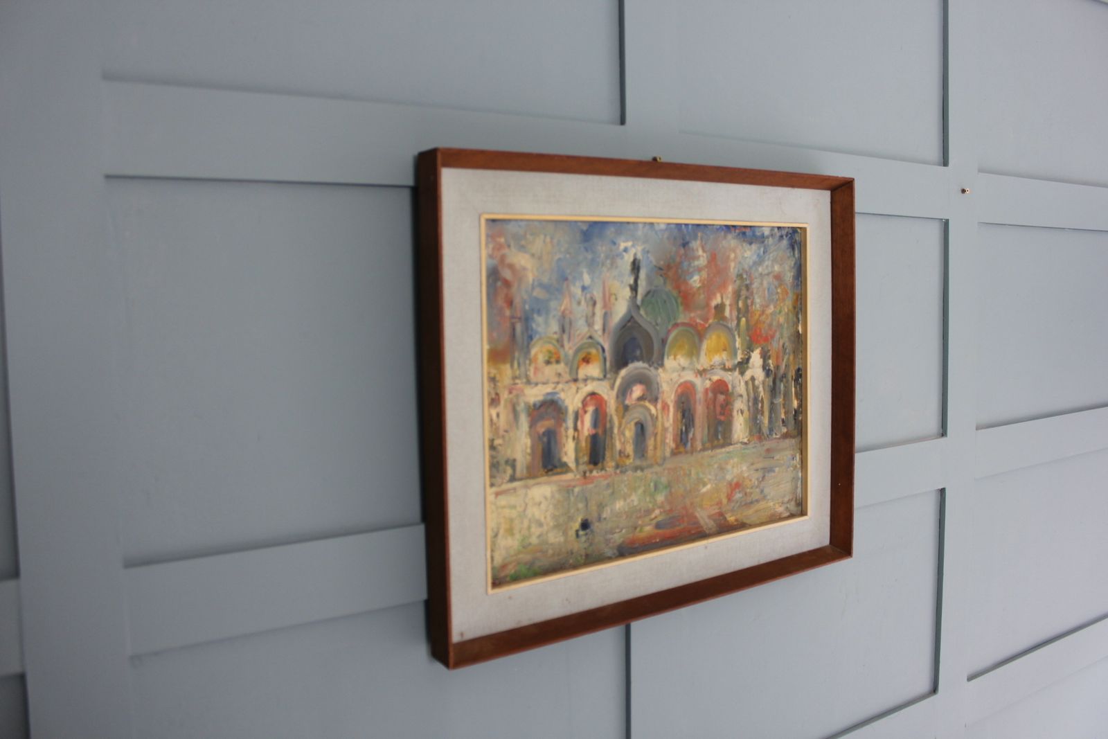 Art Vintage Midcentury Venetian Painting By Emanuele Cappello photo