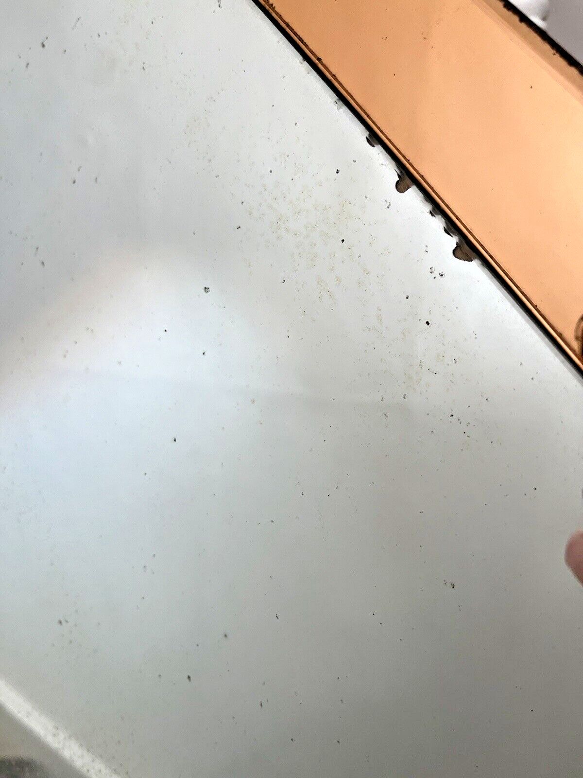 photo vinterior Huge 28" Beautiful 1930's Art Deco Over Mantel Mirror Copper Peach Starburst