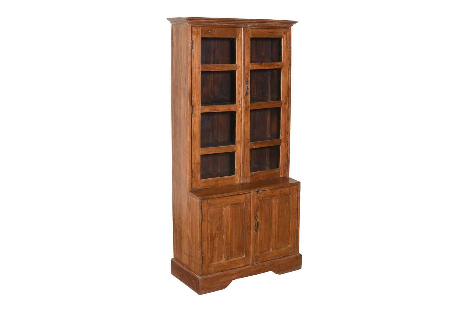 Vintage Antique Indian Teak Wood Library Cabinet | Handcrafted Rustic Bookcase | Vintage Home Office Decor photo Furniture