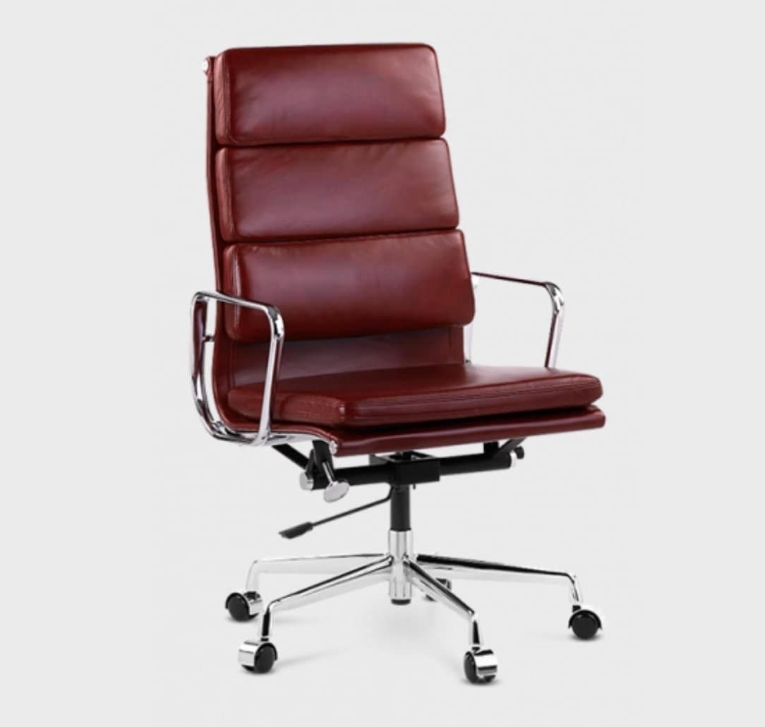 Mid Century Design Office Chair   Tan Or Burgundy Leather photo furniture
