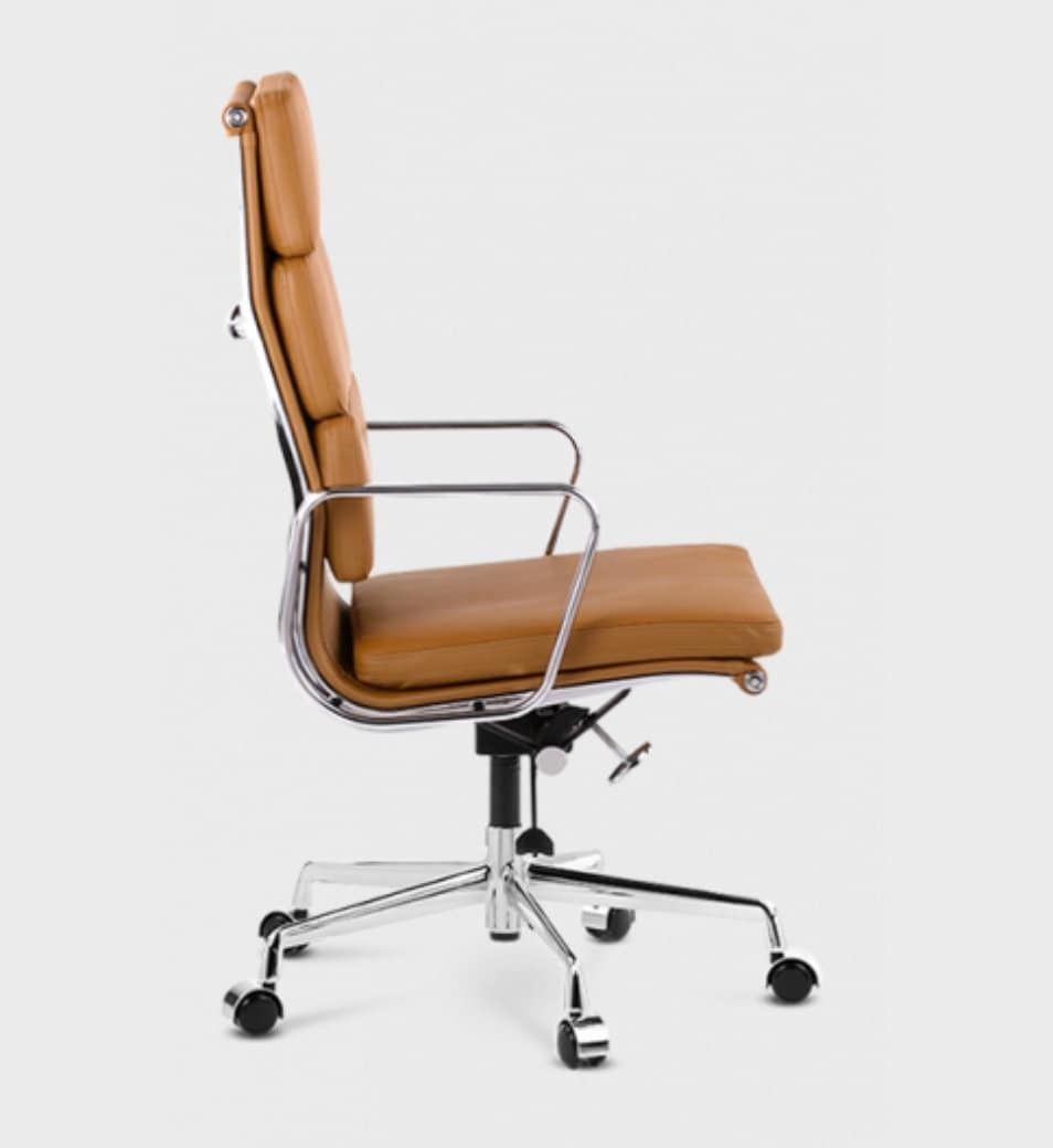 Mid Century Design Office Chair   Tan Or Burgundy Leather photo vintage