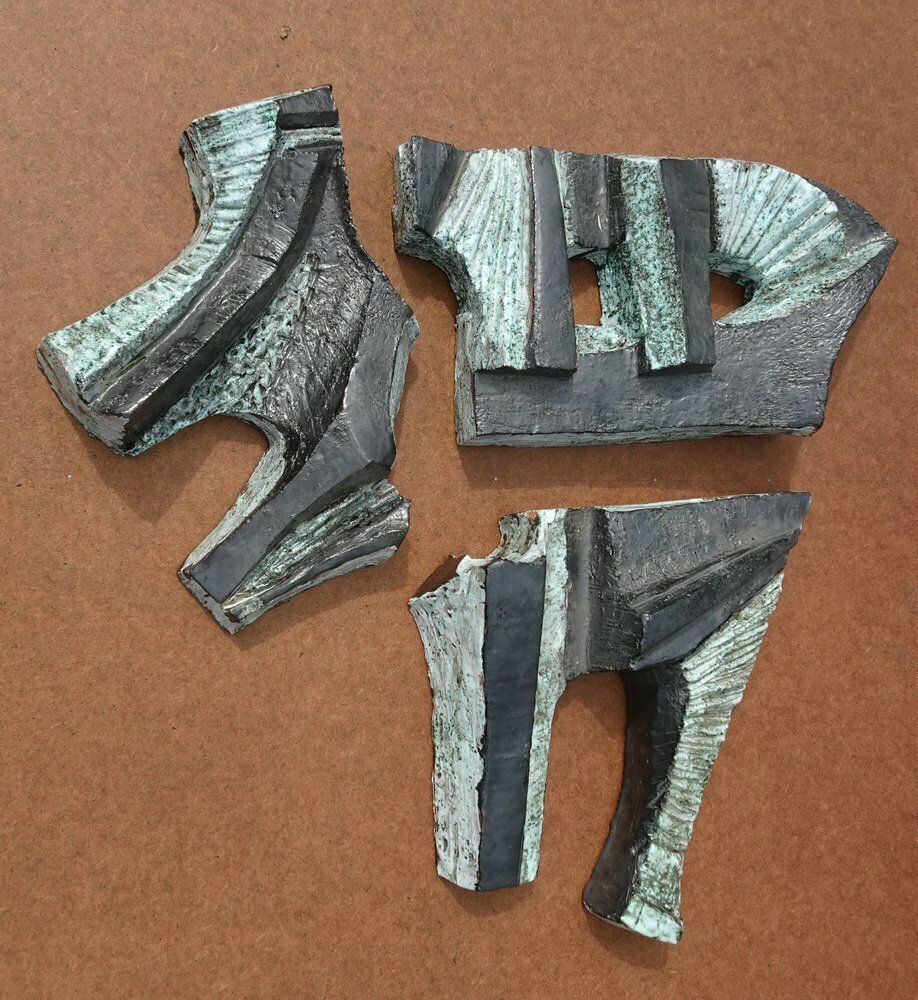 Large Belgian Brutalist Ceramic Wall Sculptures, 1960s, Set Of 3 photo 818.0