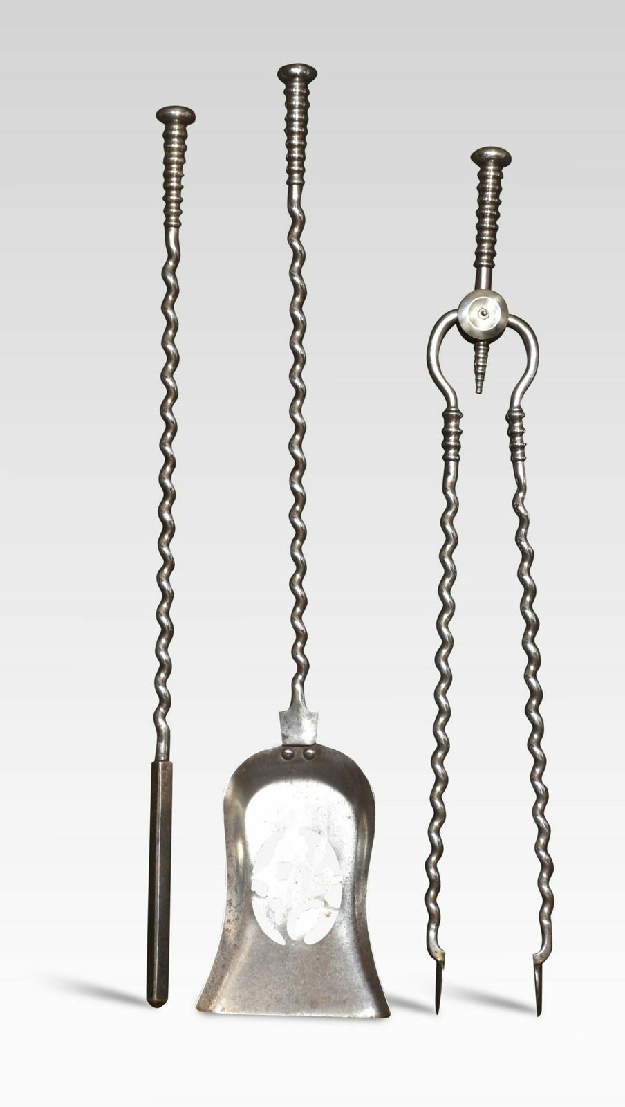 Polished Steel Triple Companion Fire Tool Set