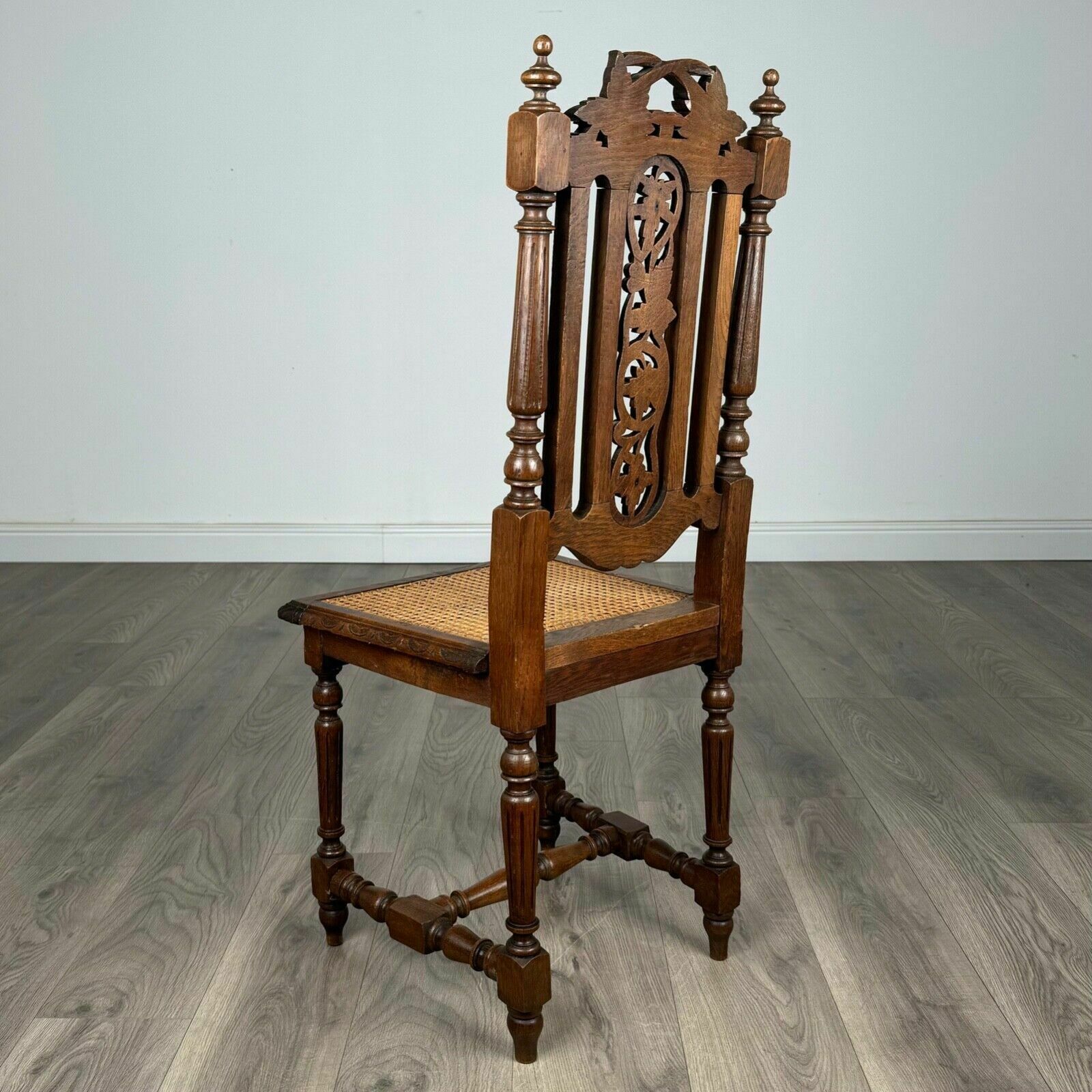 Antique 19th Century Bedroom Chair / Hall Chair In Oak photo for sale