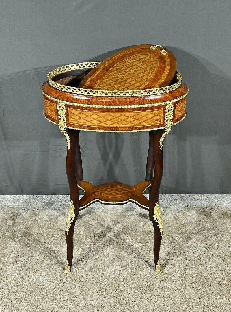 Planter In Precious Wood Marquetry, Napoleon III Period – Mid 19th Century photo 2840.0