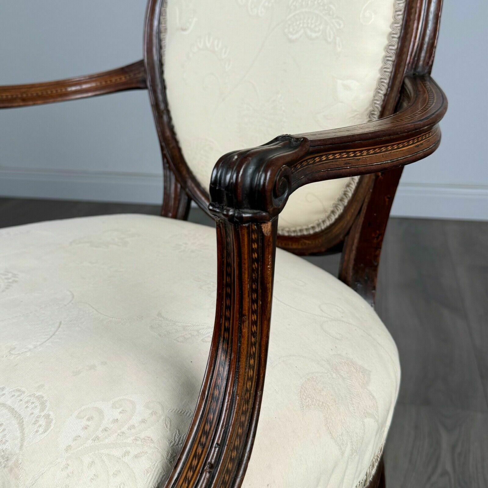 photo for sale Antique 18th Century Hepplewhite Open Armchair In Mahogany