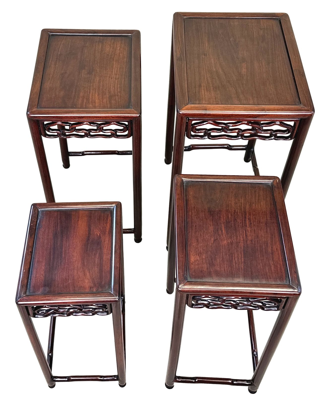 photo for sale Oriental Hardwood Nest Of Four Coffee Tables (China, Circa 1870)
