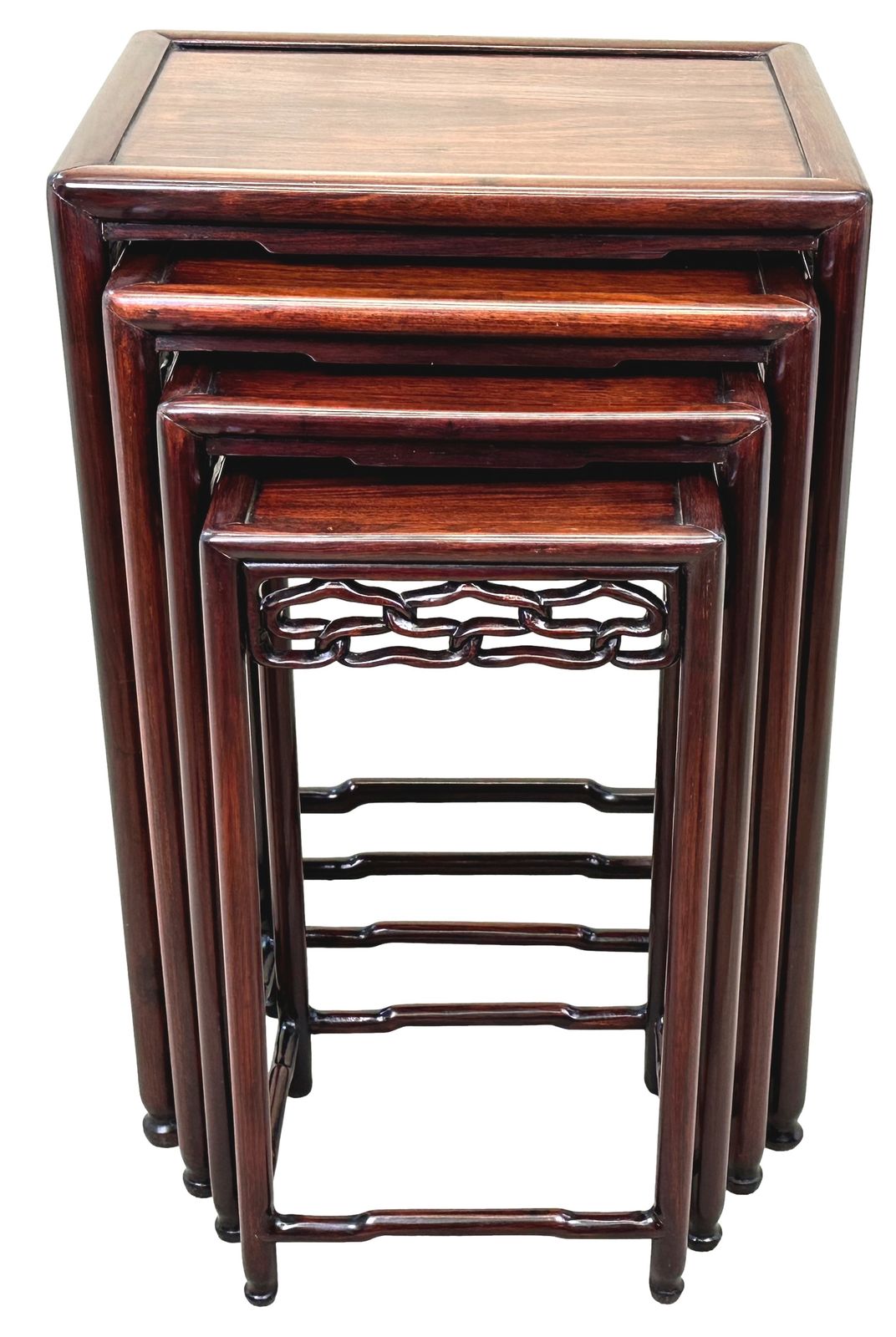 Furniture Oriental Hardwood Nest Of Four Coffee Tables (China, Circa 1870) photo