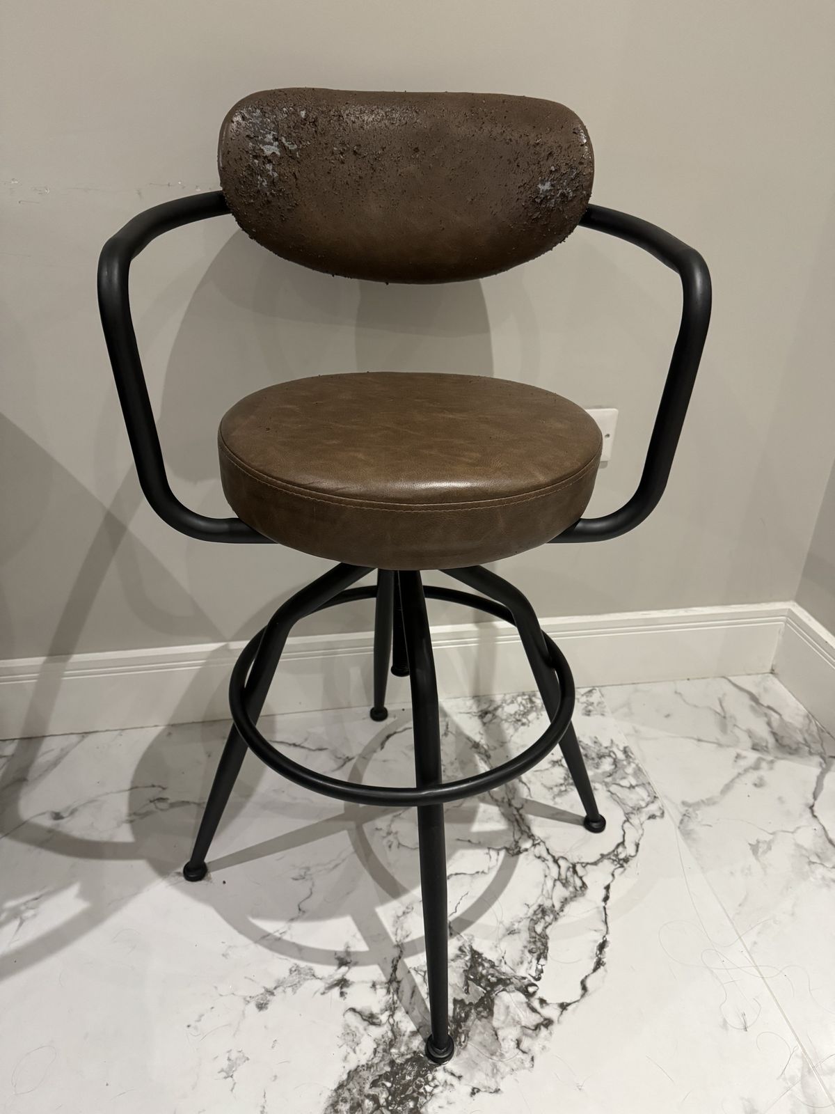 Pair Of Breakfast Bar Stools In Need Of Reupholstering Originally Bought For £400 photo for sale