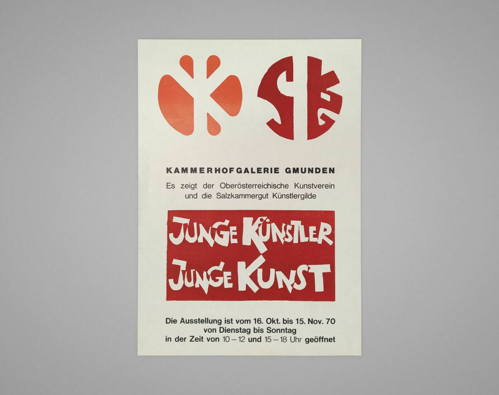 Original Vintage 1970s Austrian Art Exhibition Poster For 'Young Artists'