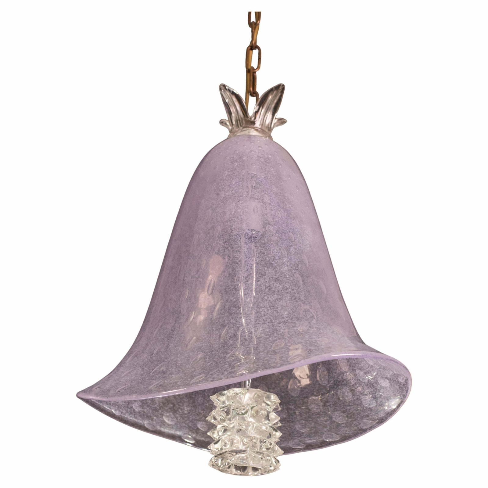 Elegant Barovier E Toso Lantern In Bubble Glass With A Rostrato Glass Element