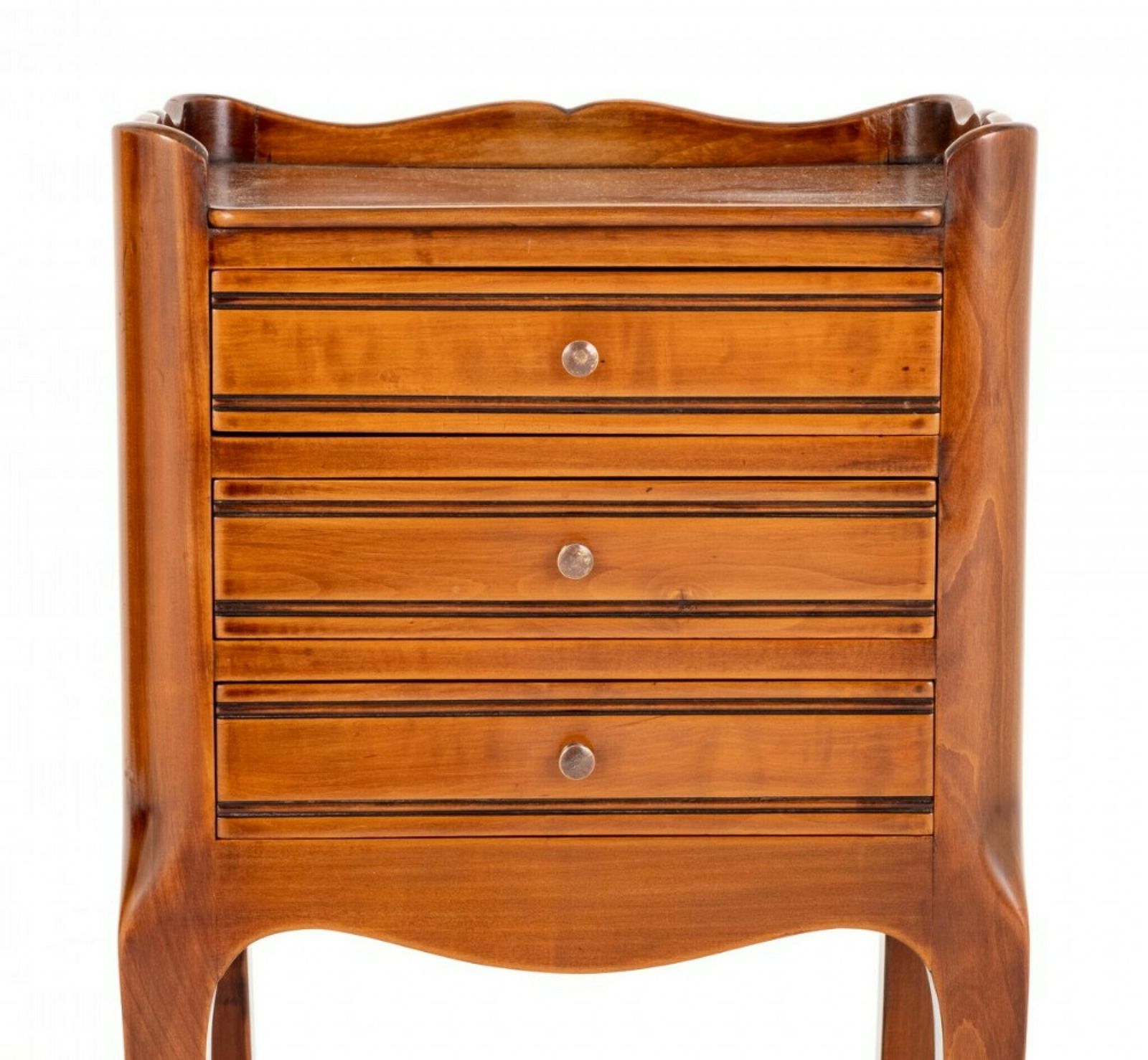 Pair French Bedside Chests Antique Walnut Nightstands photo Furniture