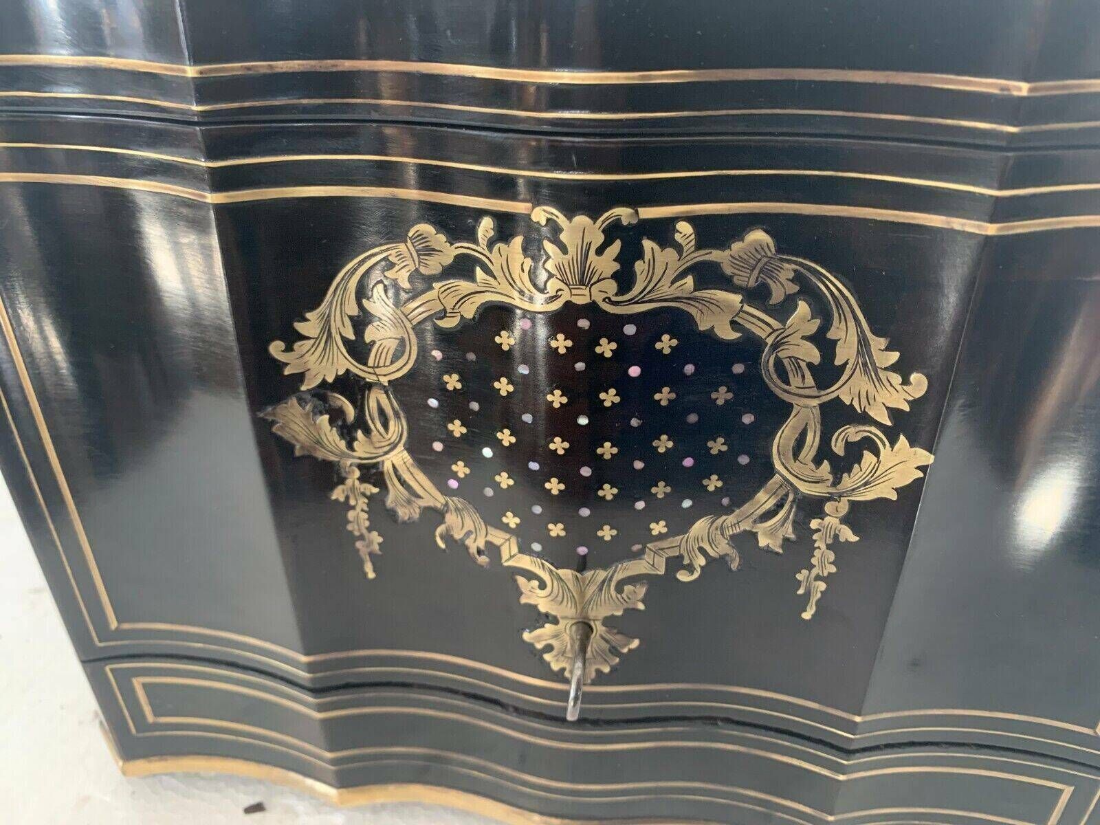 Complete Liquor Cellar Napoleon III Boulle Marquetry 19th Century Box photo vinterior