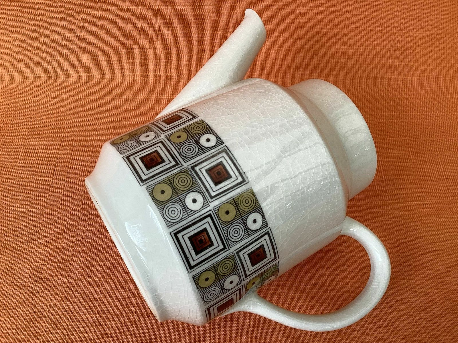 Broadhurst Kathie Winkle Rushstone ‘Kofti’ Pot (2 Pint), 1960s Kathie Winkle Teapot, Broadhurst Rushstone Coffee Pot,Kathie Winkle Kofti Pot photo vintage