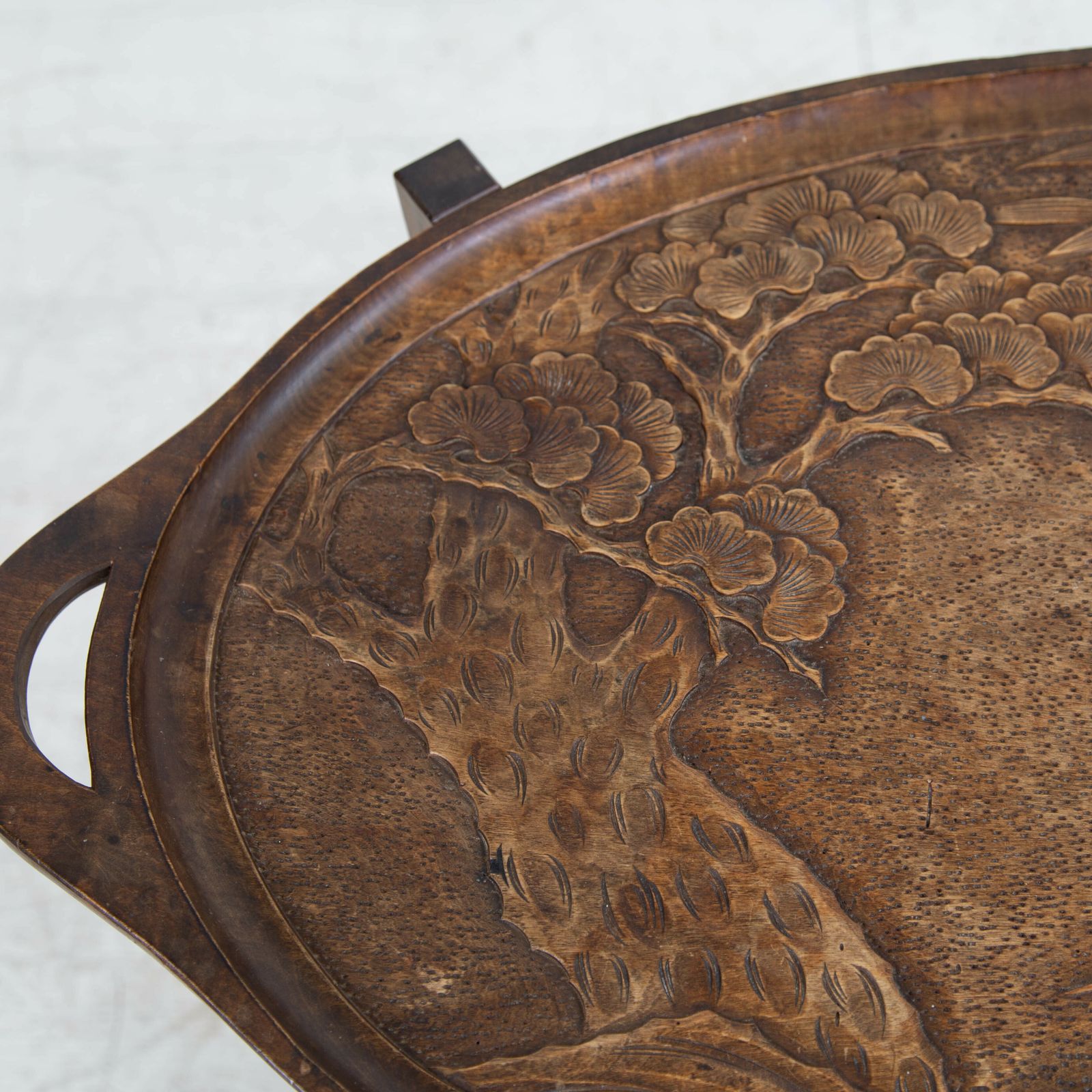 Furniture Delightful Mid Century Japanese Carved Side Table photo