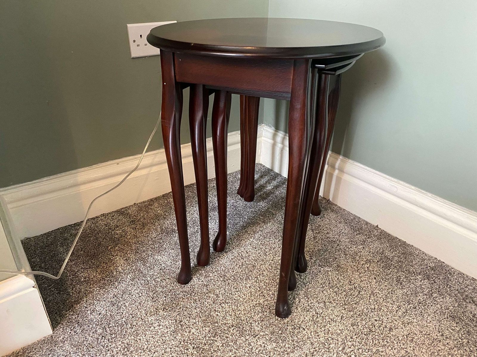 Antique Vintage Nest Of Tables With A Bow Front, Plant Stand, Side Table, Coffee Table, Occasional Table photo buy