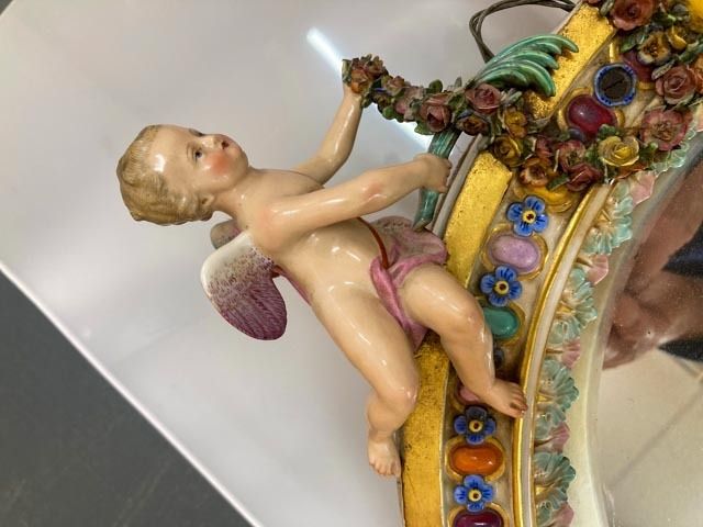 Antique Meissen Circa 1800's Wall Mirror In Original Condition! Very Rare!! photo Home Decor