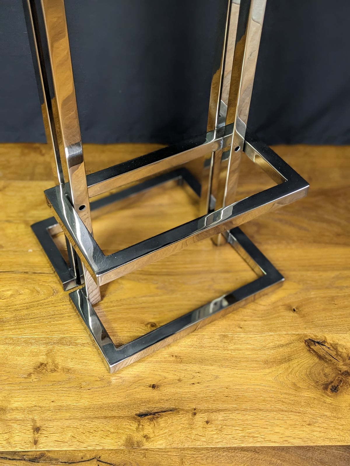 Pair Of Chrome Bar Stools Attributed To Iconic Italian Designer Romeo Rega photo vintage