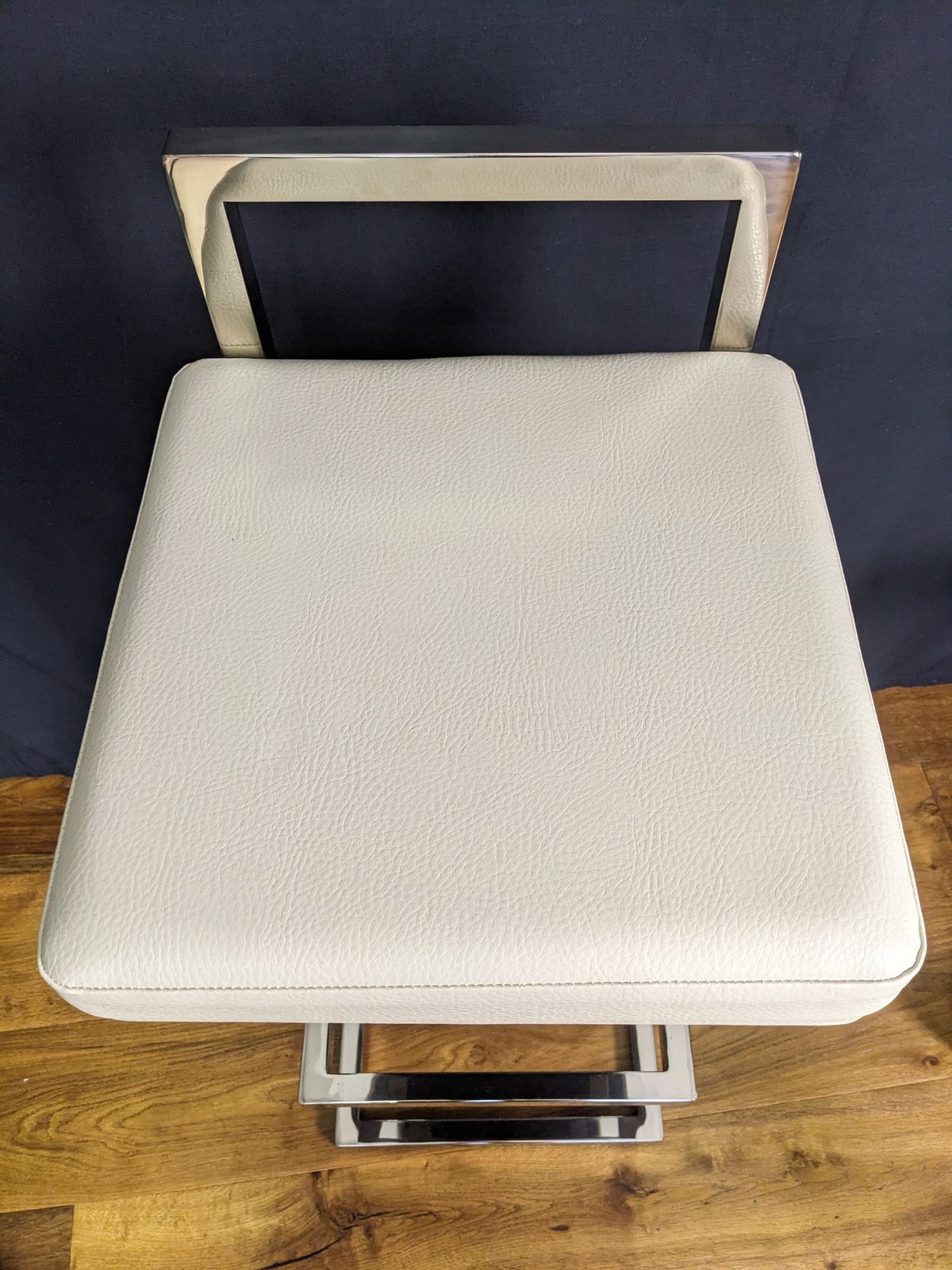 photo for sale Pair Of Chrome Bar Stools Attributed To Iconic Italian Designer Romeo Rega