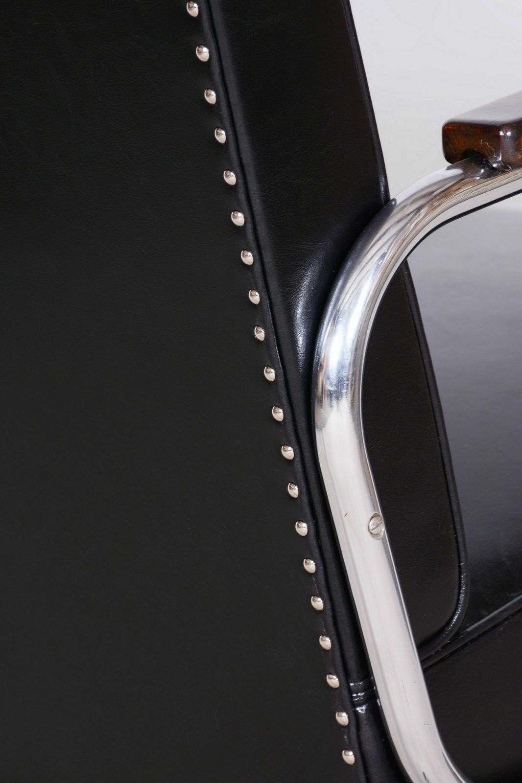 Set Of Two Restored Bauhaus Armchairs, Chrome, Beech, Cowhide, Czech, 1930s photo Furniture