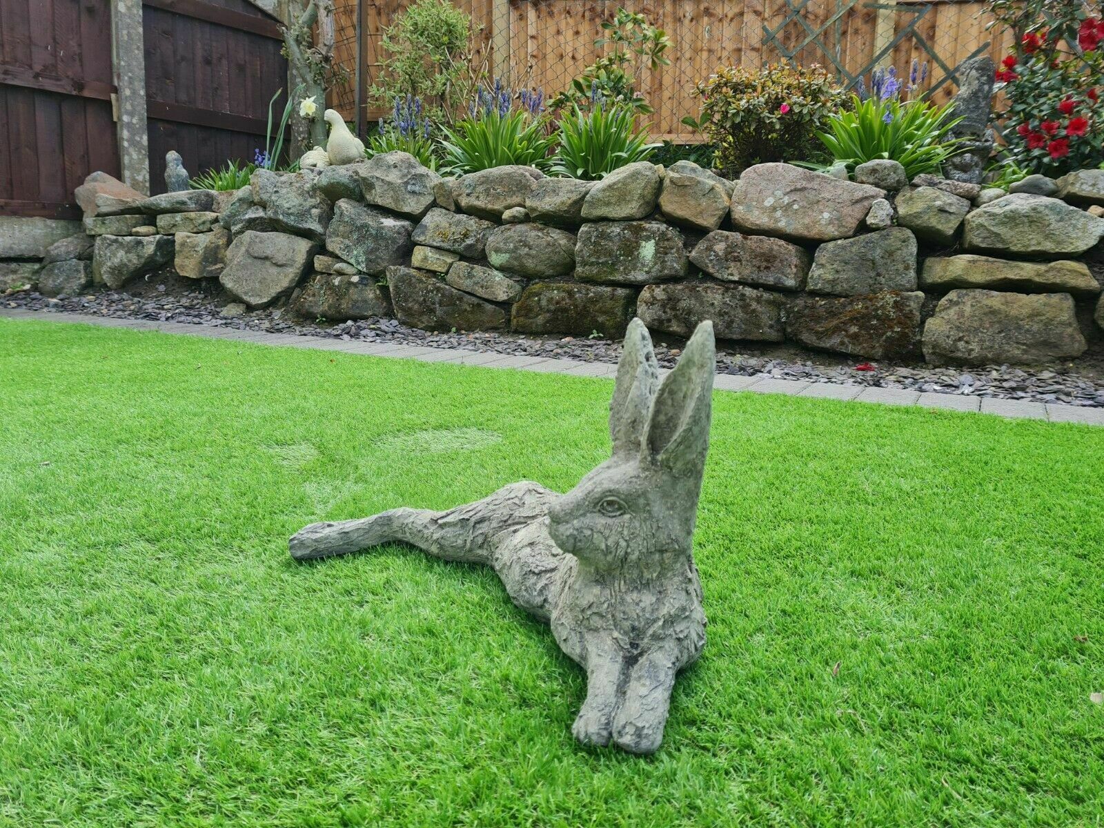 Vintage Hampshire Hare Garden Ornement English Stone 0210. photo vinterior