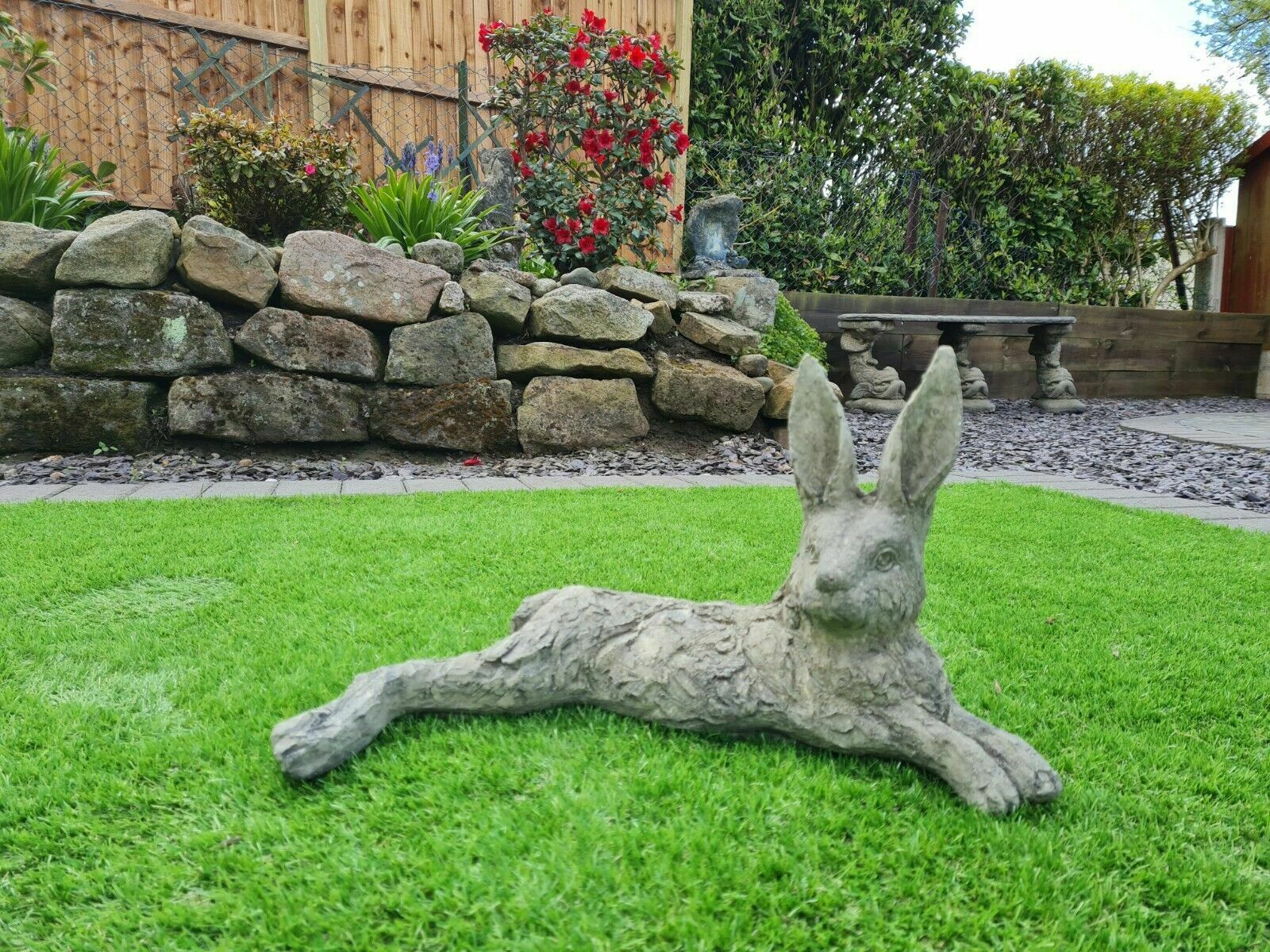 Vintage Hampshire Hare Garden Ornement English Stone 0210. photo buy