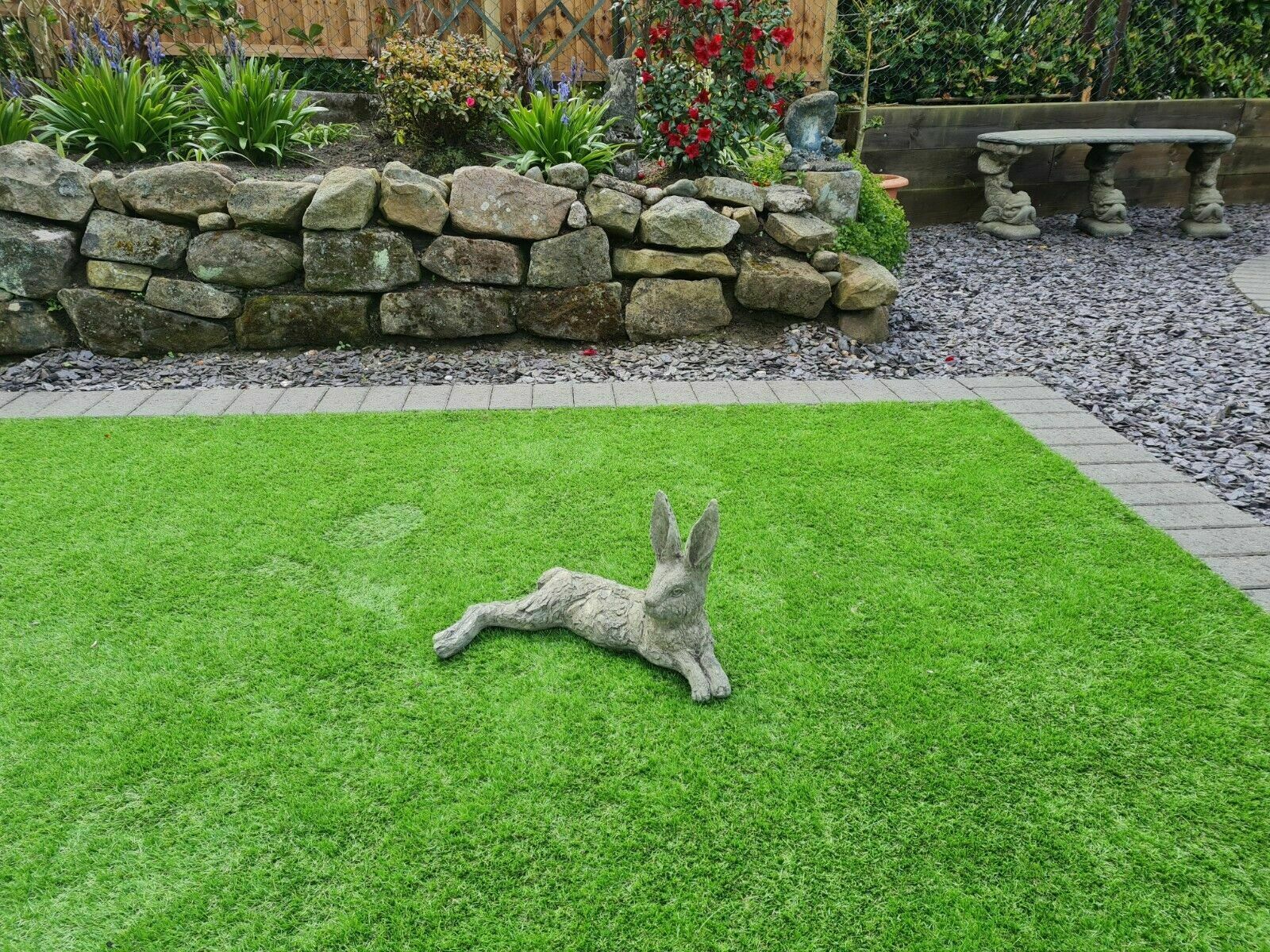 photo for sale Vintage Hampshire Hare Garden Ornement English Stone 0210.