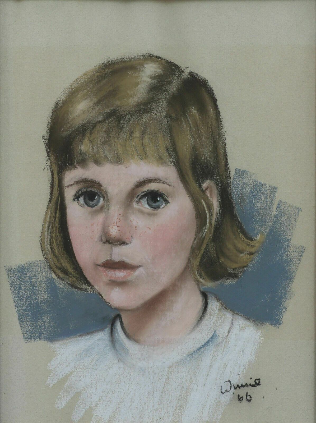 Pastel Sketch By Winnie. Portrait Of June Barbara Johnson photo furniture